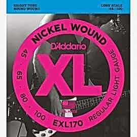 Daddario Exl170 Bas Gitar Seti 4 Tel 45-100 Long Scale Nickel