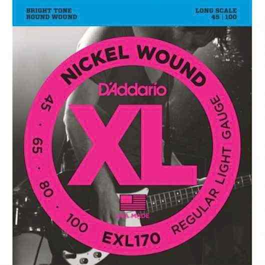 Daddario Exl170 Bas Gitar Seti 4 Tel 45-100 Long Scale Nickel