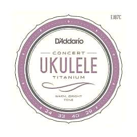 daddario concert titanium ukulele takım teli ej87c