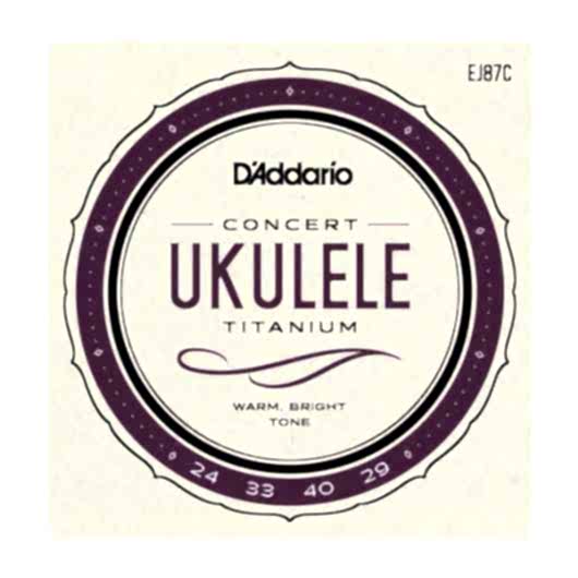 daddario concert titanium ukulele takım teli ej87c