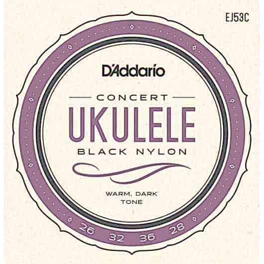 Daddario EJ53C Ukulele Takım Tel Concert Black Nylon