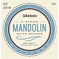 D'Addario EJ62 80/20 Bronze Mandolin Strings, Light Takım Tel - Mandolin Teli 10-34