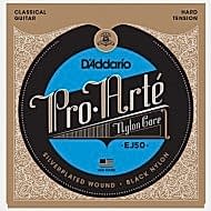 D'Addario EJ50 Pro-Arté Black Nylon, Hard Tension Takım Tel - Klasik Gitar Teli