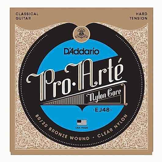 D'Addario EJ48 80/20 Bronze Pro-Arté Nylon, Hard Tension Takım Tel - Klasik Gitar Teli