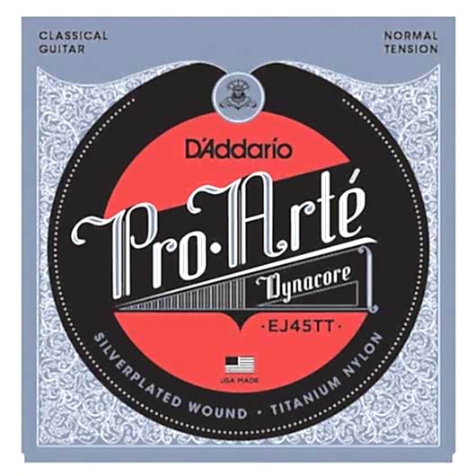 D'Addario EJ45TT Pro-Arté Dynacore, Titanium Trebles, Normal Tension Takım Tel - Klasik Gitar Teli