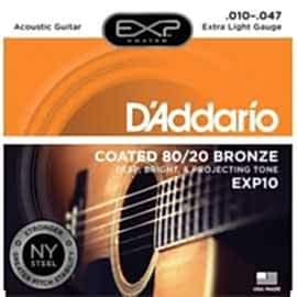 D'Addario EXP10 Coated 80/20 Bronze, Extra Light, 10-47 Takım Tel - Akustik gitar teli 010-047