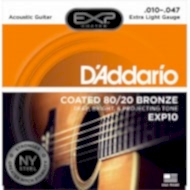 D'Addario EXP10 Coated 80/20 Bronze, Extra Light, 10-47 Takım Tel - Akustik gitar teli 010-047
