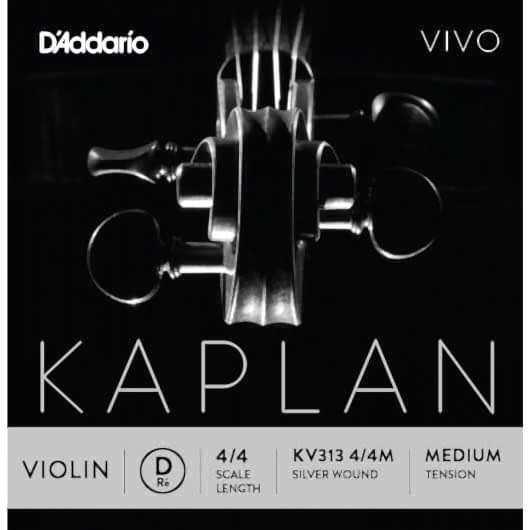 D'Addario KV310 4/4M Kaplan Vivo Series Violin String Set KV313 - D (Re) Medium Tek Tel - Keman Teli