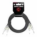kirlin cable ap-405pr-06/bk - 6 feet - dual 1/4-inch to dual 1/4-inch patch cable
