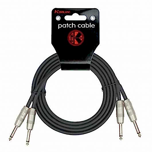 Kirlin cable AP-405pr-bk - dual 1/4-inch to dual 1/4-inch patch cable 1 metre