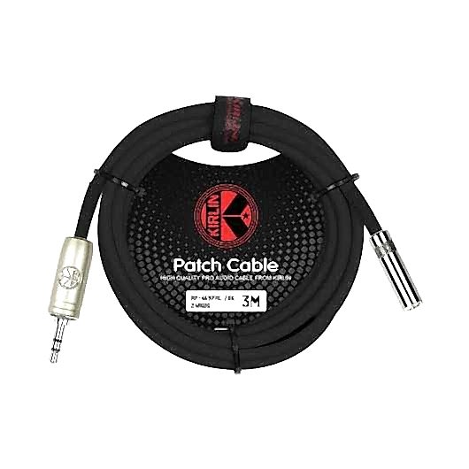 Kirlin AP-469PRL/BK 3,5 mm TRS giriş- 3,5 TRS mini stereo jak uzatma kablosu 2 Metre
